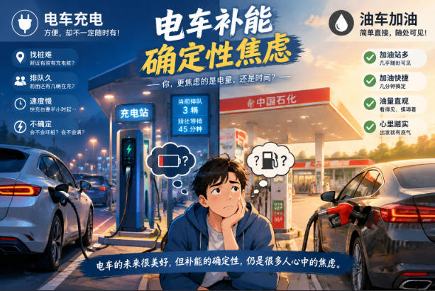 电车使用思考：补能确定性焦虑_电车vs油车